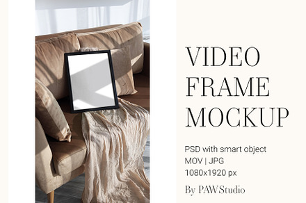Video Photo Frame Mockup 3x4 Reel ao
