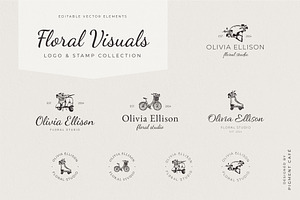 Floral Visuals Logo Stamp Collection, a Branding & Logo Template by Pigment Café