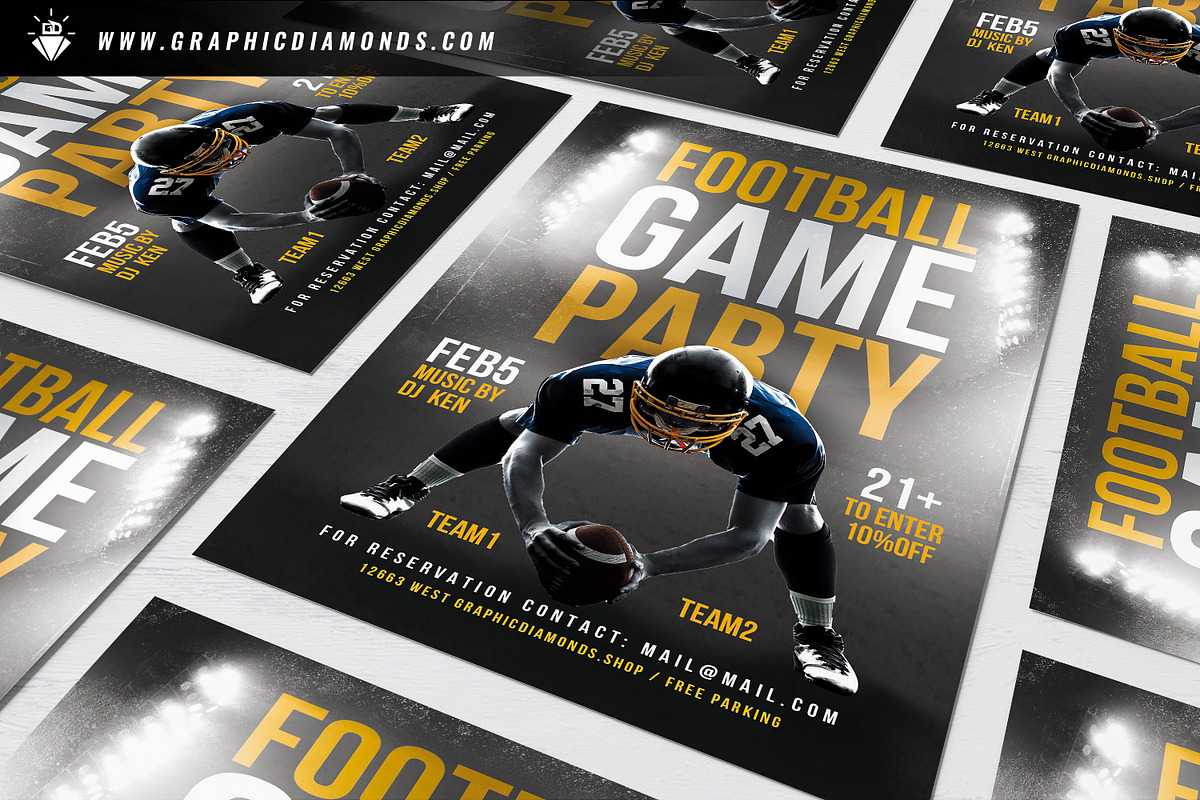 Football Flyer, a Flyer Template by GraphicDiamonds (Photo 2 of 6)