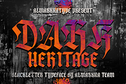 Dark Heritage – Modern Blackletter, a Blackletter Font by Almarkhatype (Thumbnail 1 of 11)