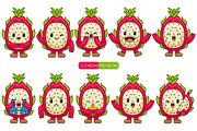 Dragon Fruit Mascot Vector Pack, a Food Illustration by MEDZ (Thumbnail 1 of 4)