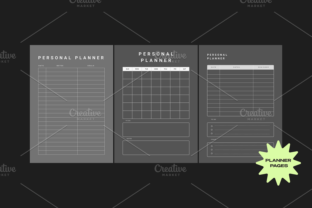 9 Printable Planner Pages, a Flyer Template by Art's and patterns (Photo 3 of 4)
