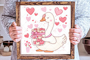 Valentine Goose Clipart, Ducks PNG, an Illustration by SinaCreation (Thumbnail 5 of 7)