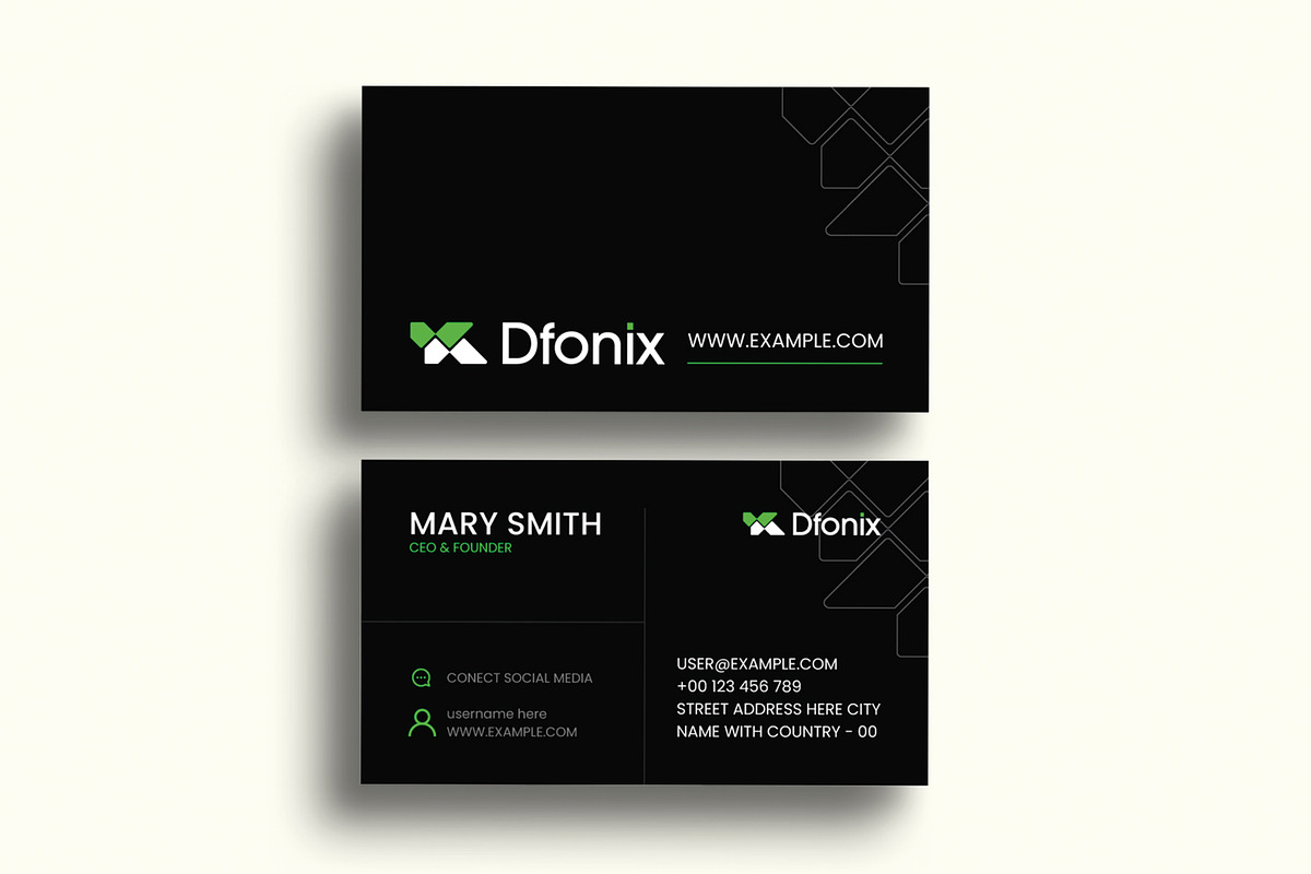 Sleek Modern Business Card Template, a Business Card Template by MightyDesign (Photo 1 of 6)