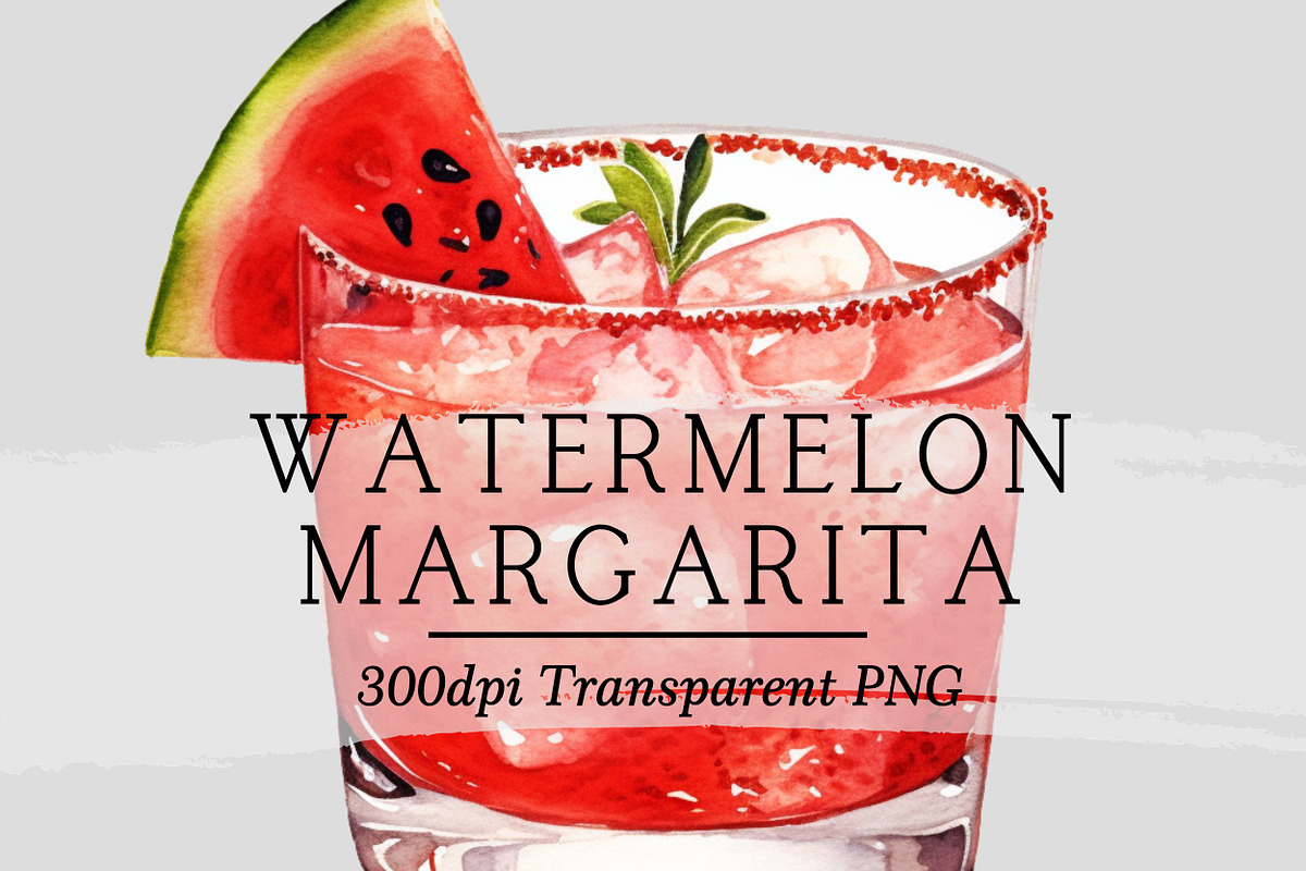 Watermelon Margarita Cocktail, an Illustration by 1801Prints (Photo 1 of 4)