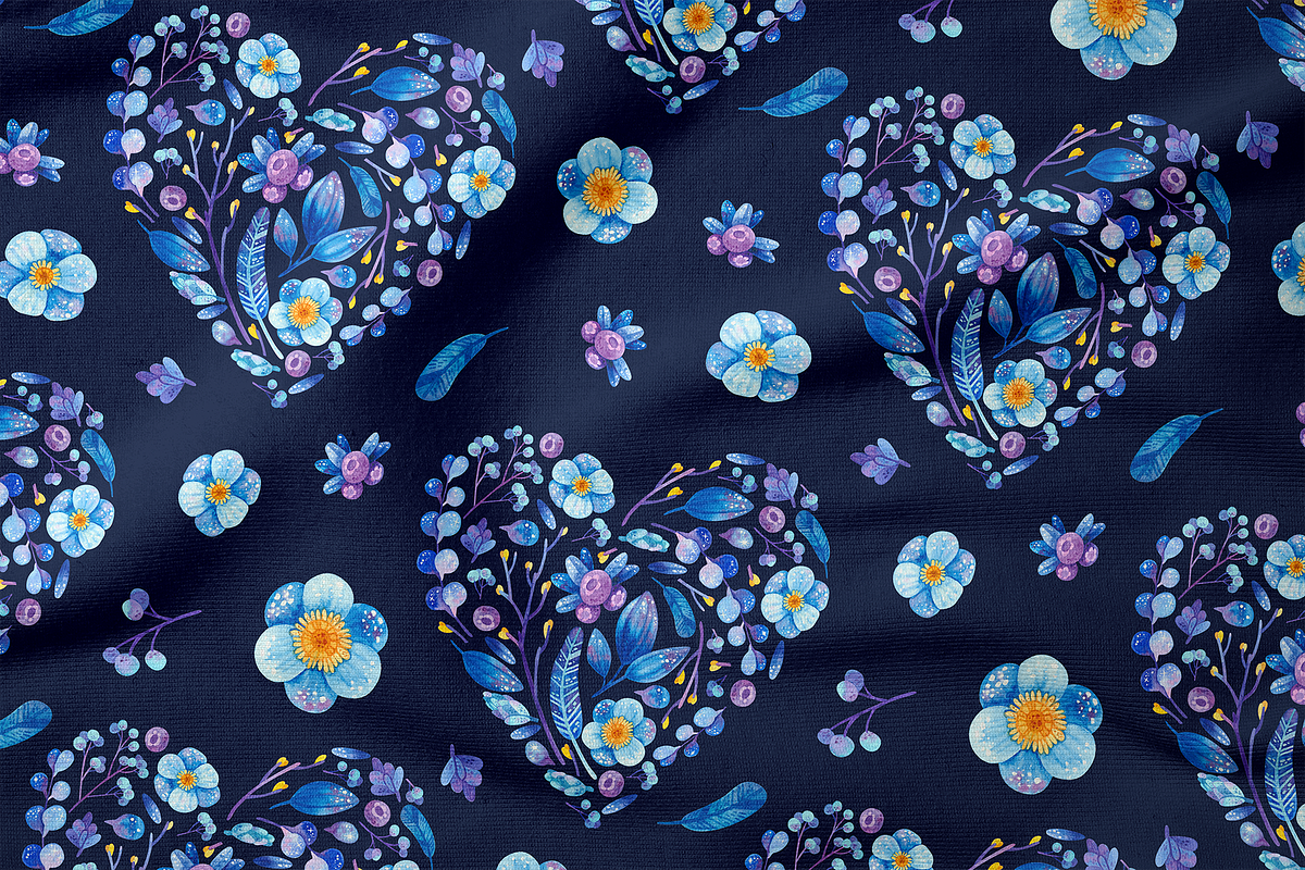 Floral Hearts Clipart & Patterns, a Decorative Illustration by Valin Malin (Photo 15 of 16)