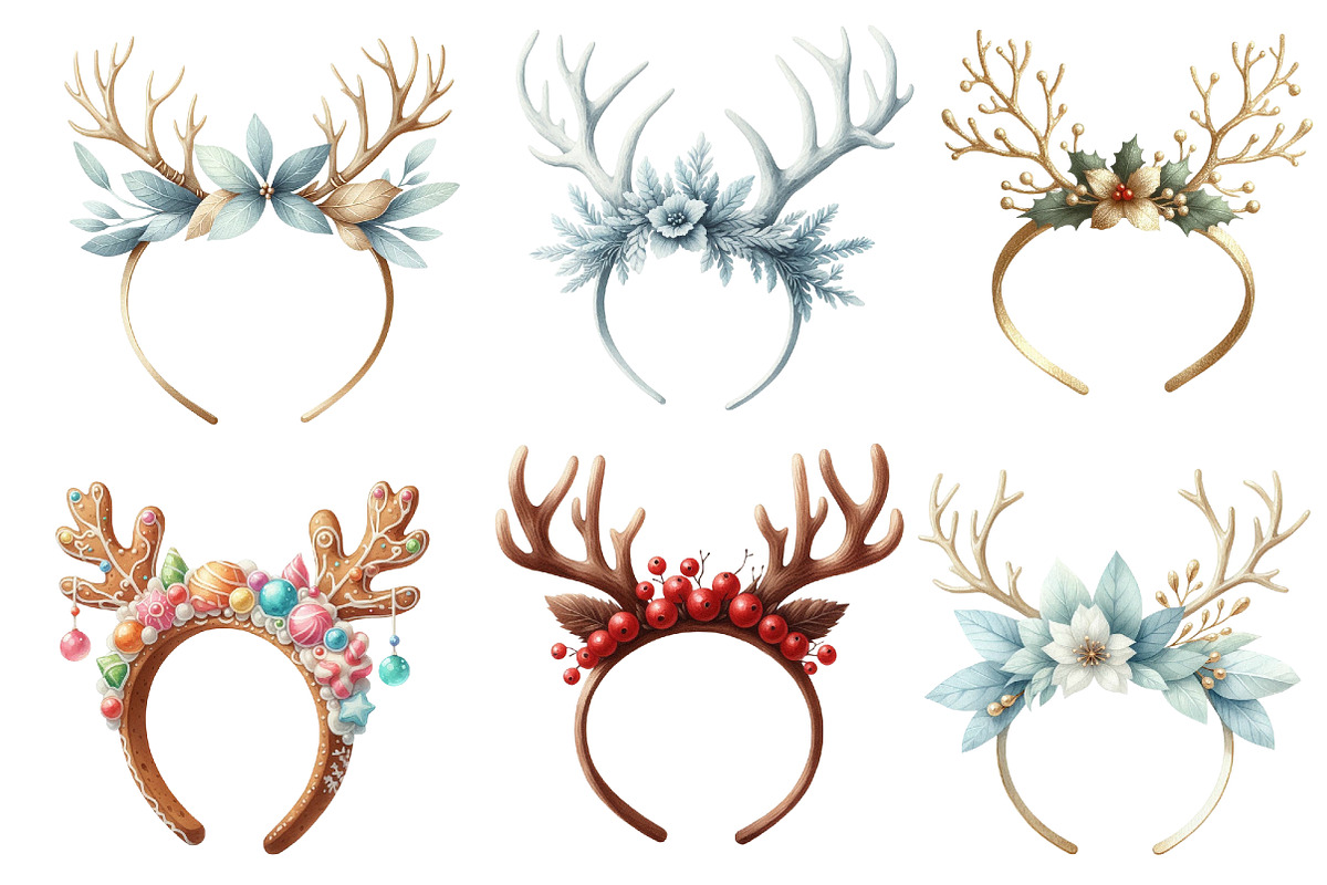 Holiday Antler Headband Clip Art, an Illustration by Designworld (Photo 4 of 4)