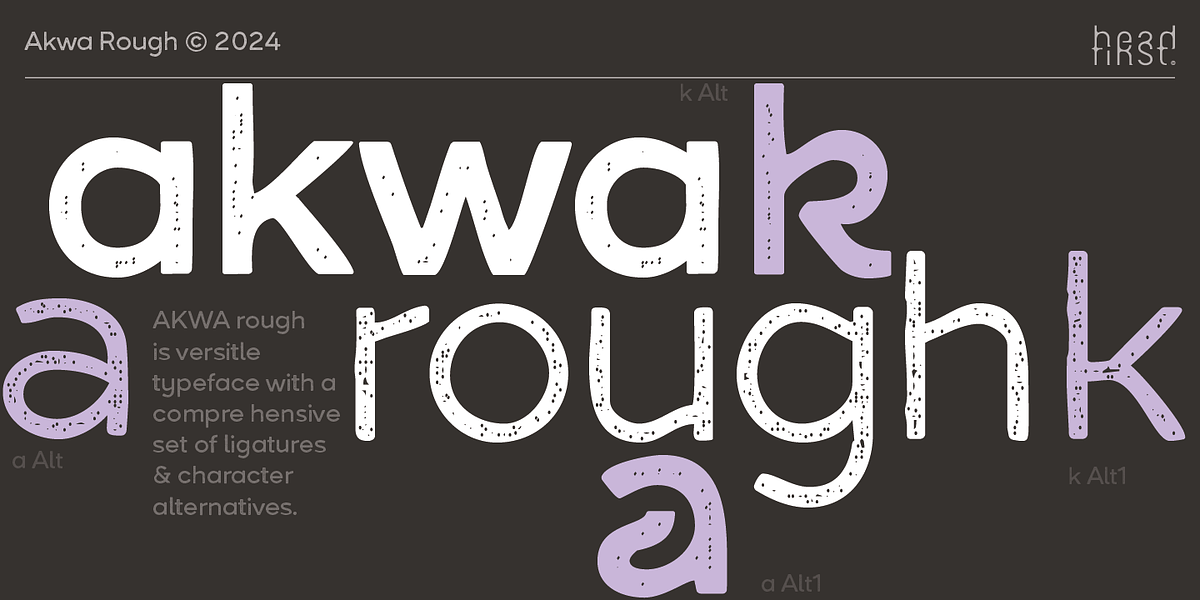 Akwa Rough, a Sans Serif Font by HeadFirst (Photo 1 of 17)