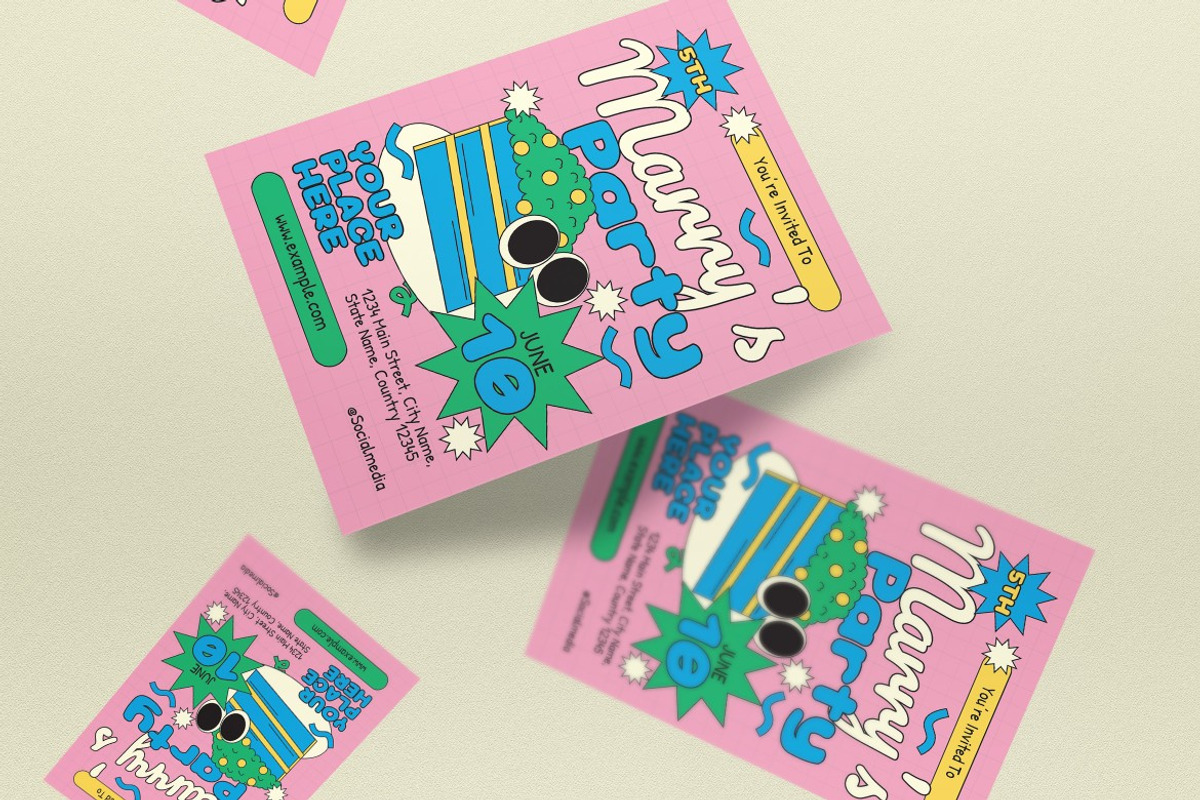 Kids Birthday Invitation, an Invitation Template by graphicook (Photo 2 of 3)