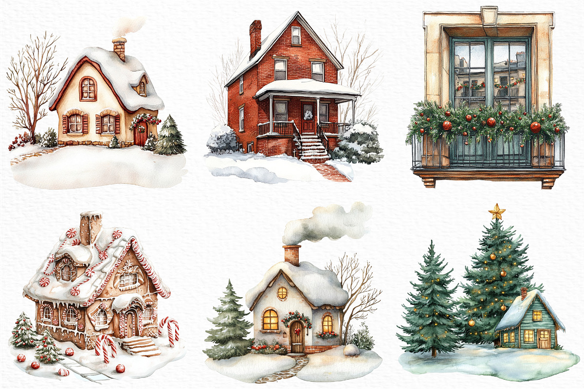 Christmas Home Clipart Bundle, an Illustration by Craft Nest (Photo 4 of 6)
