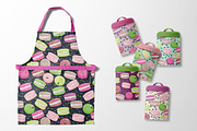 Macaron and blueberry leaves, a Pattern Graphic by Yummy (Thumbnail 5 of 9)