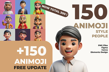 150 Animoji-Style Avatars: Asian