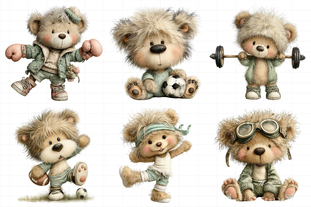 Teddy Bear Sports Clipart, an Illustration by Daily.Designs (Photo 7 of 7)
