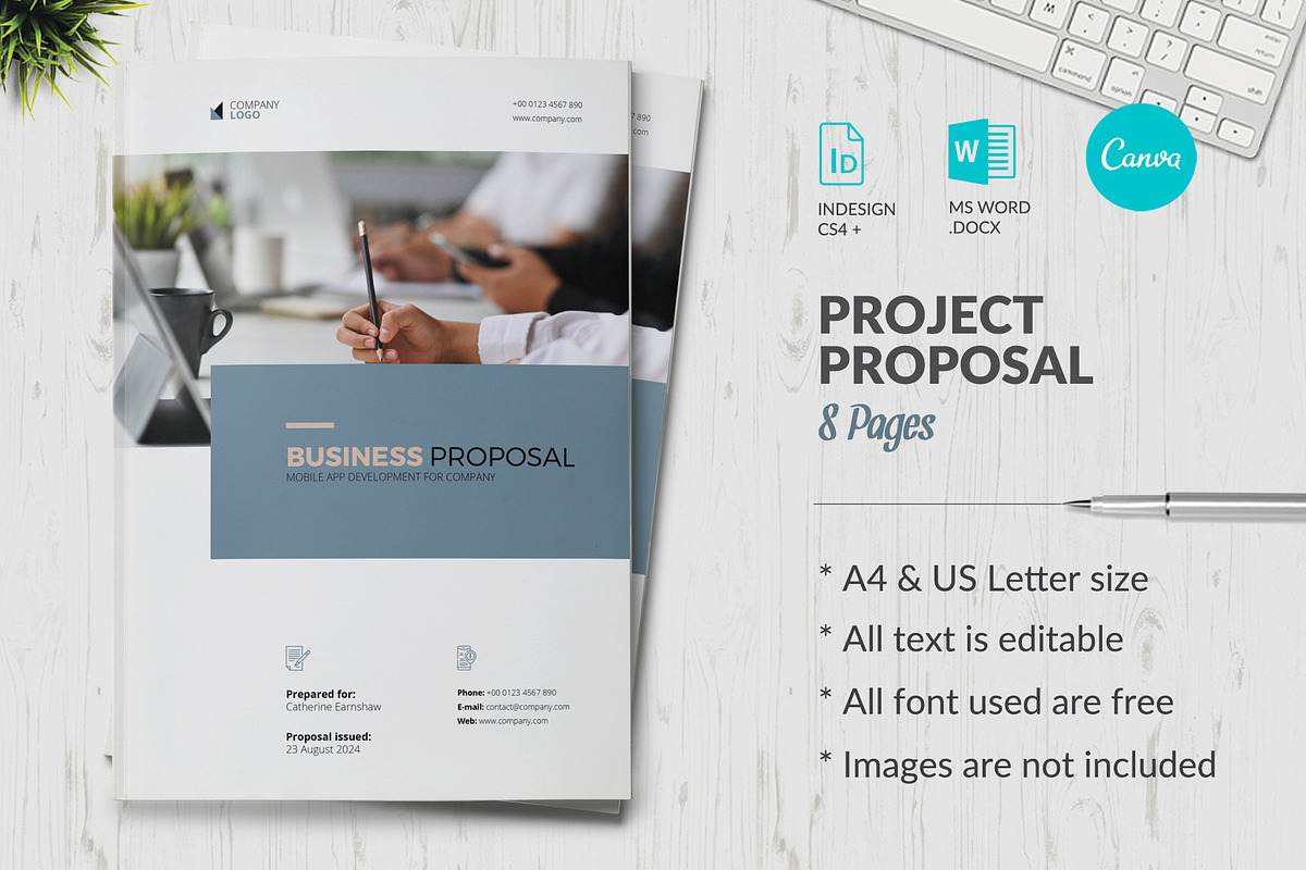 Canva Proposal Template, a Marketing Template by Sabin (Photo 1 of 7)