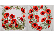 Embroidered Flower Poppy Background, a Background Graphic by IrySha (Thumbnail 2 of 4)