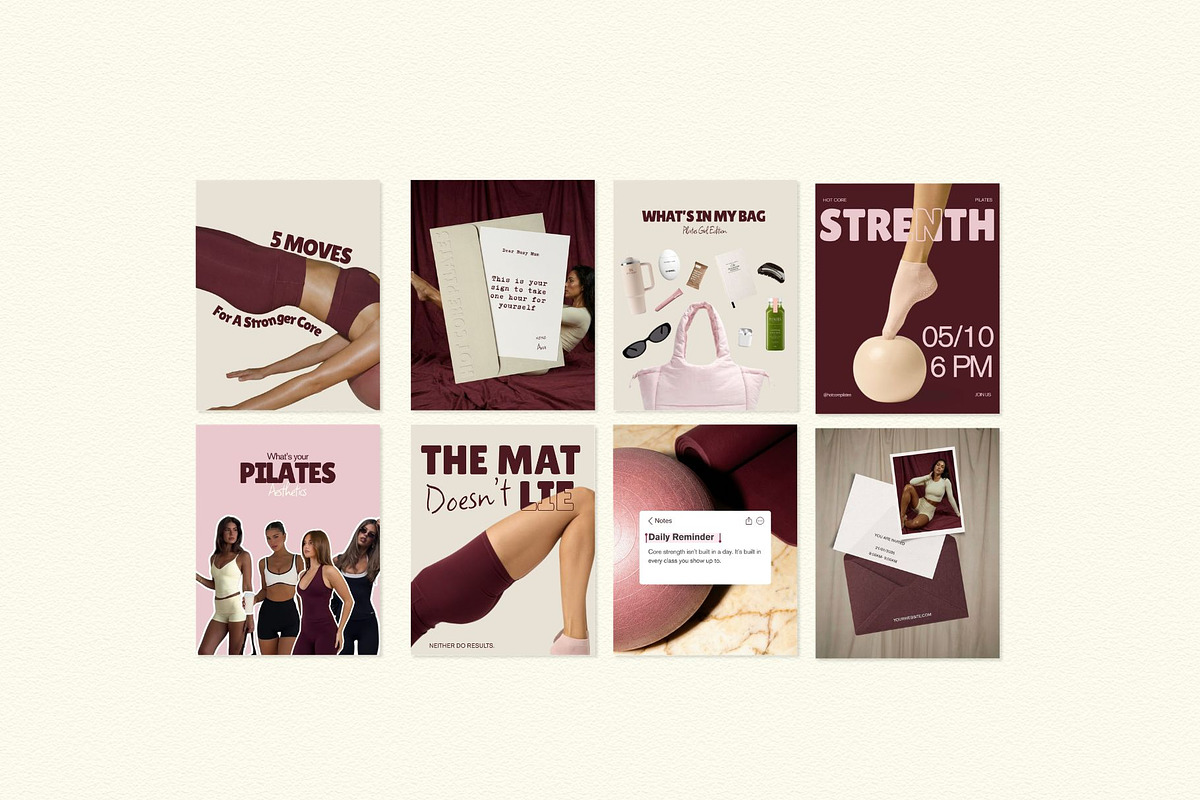 Pink & Burgundy Instagram Templates, a Social Media Template by Row Creative (Photo 10 of 11)