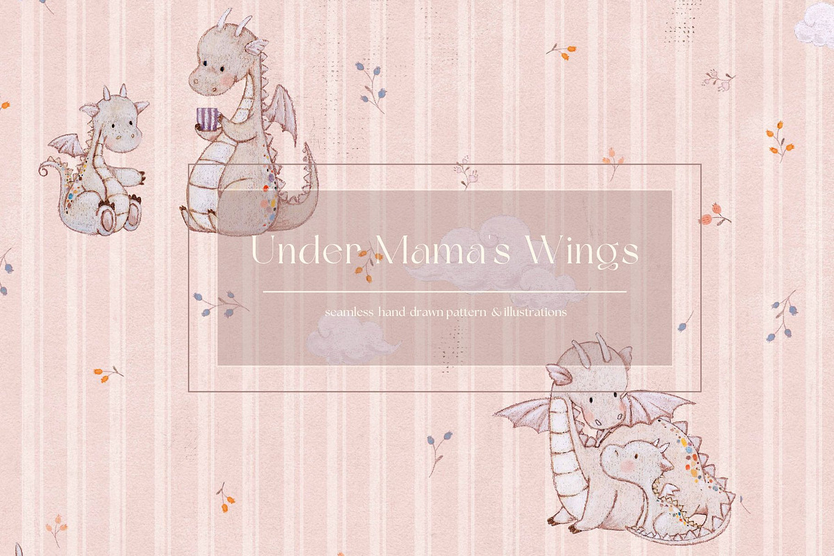 Under Mama's Wings Nursery Pattern, a Pattern Graphic by MouseGrey (Photo 1 of 13)