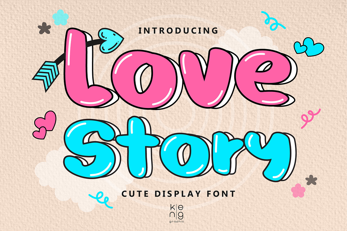 Love Story Font, a Handwritten Font by KengGraphic (Photo 1 of 6)