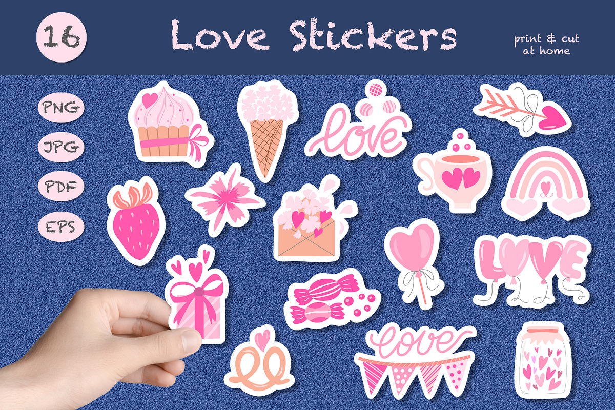 Love Stickers. Printable Stickers, a Technology Illustration by rinaletters (Photo 1 of 5)