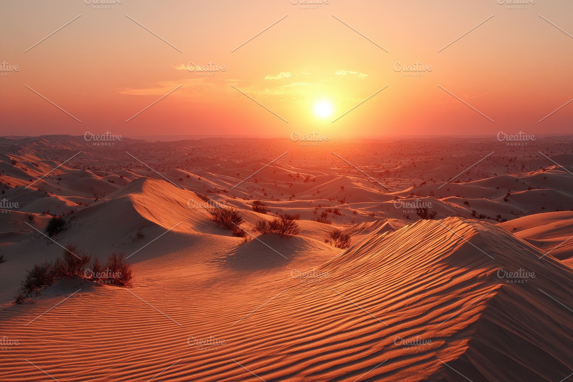 Golden sand dunes under a sunset, a Nature Photo by AlyaAnd