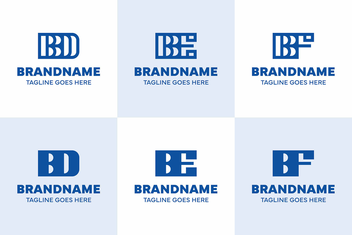 Letters BD BE BF Monogram Logo Set, a Branding & Logo Template by Pray Art Design Studio (Photo 1 of 2)