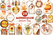 Vintage Wooden Autumn Tags Clipart, an Illustration by CreationArt (Thumbnail 1 of 5)
