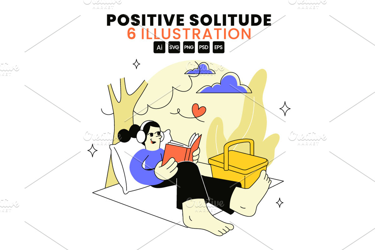 6 Positive Solitude Illustration, a Person Illustration by denayunebgt (Photo 1 of 3)