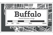 Buffalo USA City Map in Retro Style., a Transportation Illustration by Booblgum (Thumbnail 1 of 8)