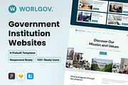 WorlGov - Government Landing Page, an UI Kit Template by Agensip Design Agency (Thumbnail 1 of 10)
