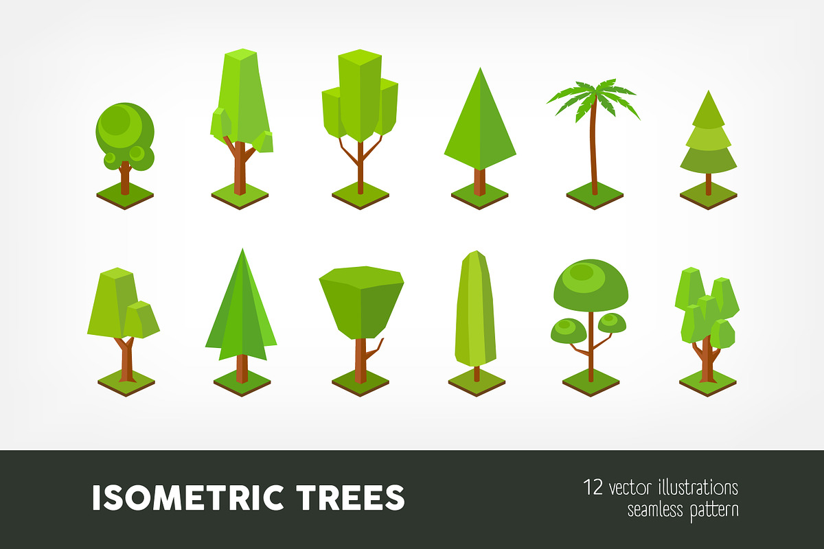 Isometric trees set, a Decorative Illustration by Good Studio (Photo 1 of 5)