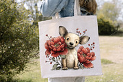 Whimsical Dogs Floral Clipart Bundle, a Seasonal Illustration by Canvas Craft (Thumbnail 5 of 7)
