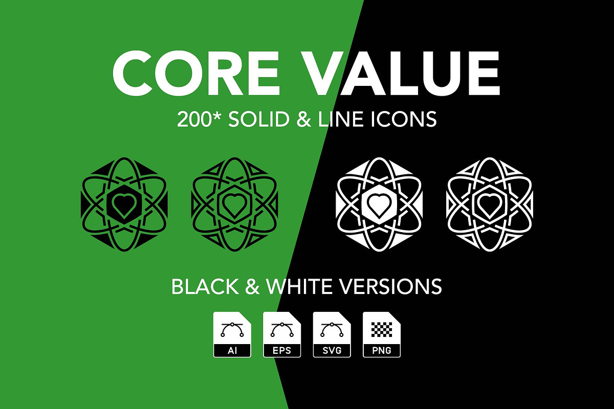200 Core Values Icon Set, an Icon by Genestro Shop (Photo 1 of 5)