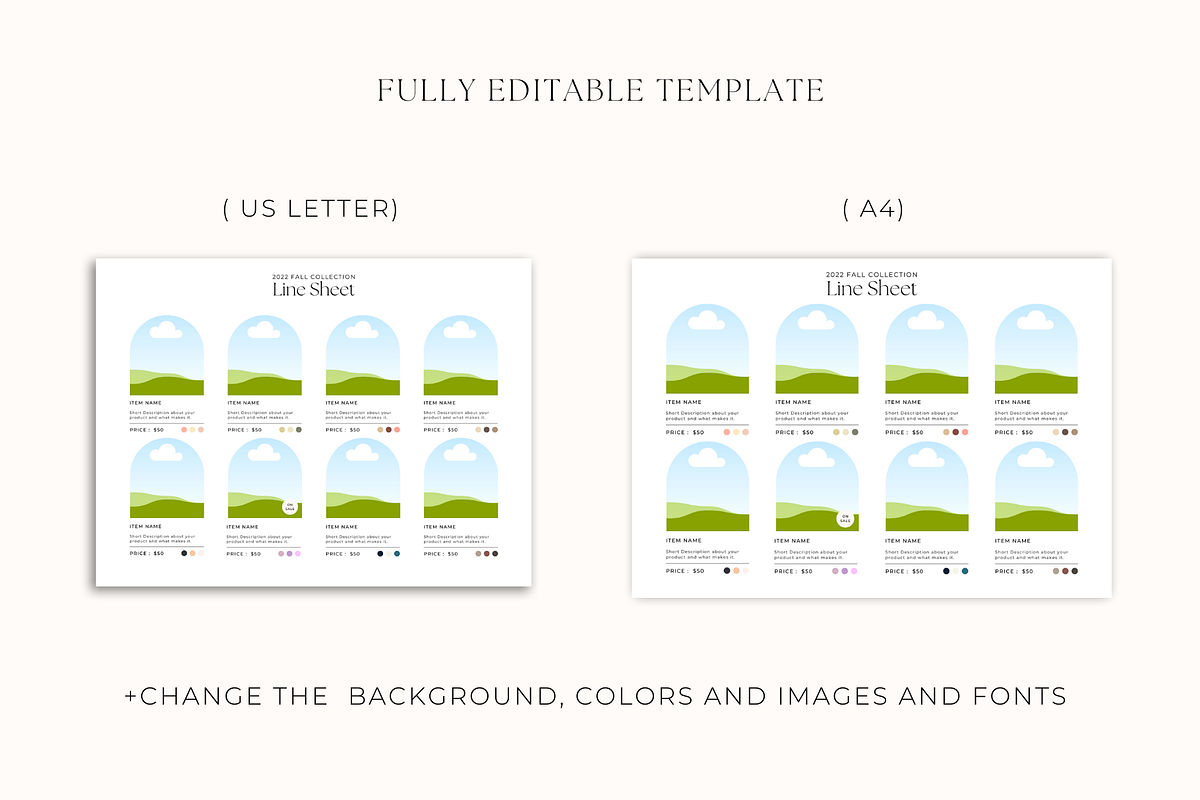 Landscape Line Sheet Canva Template, a Flyer Template by Hellohastore (Photo 3 of 8)