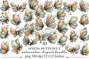 Whimsical Spring Butterfly Clipart, an Illustration by Designking (Thumbnail 1 of 5)
