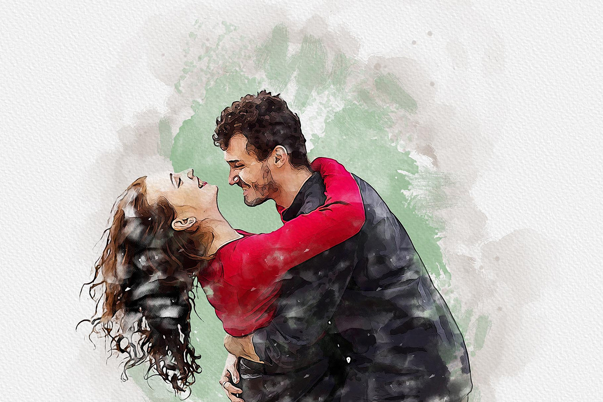 Watercolors Couple's Dreamy Painting, an Action Add-On by MRI STUDIO (Photo 19 of 26)