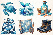 Watercolor Blue Nautical Collection, an Illustration by Libby Wishes (Thumbnail 7 of 7)
