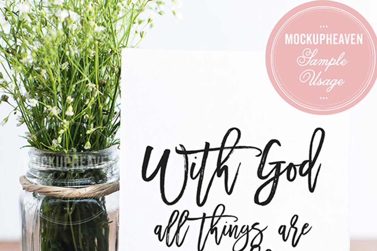 SET of 2 Rustic 5x7 Card Mockups, a Print Template by MockUpHeaven (Photo 4 of 4)