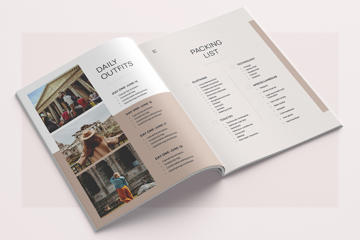Travel Itinerary Book, Travel Guide, a Brochure Template by Niofix (Photo 5 of 6)
