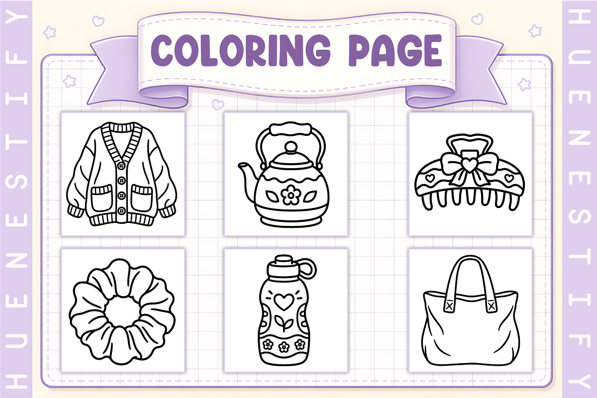 Comfy Girl Coloring Book, a Decorative Illustration by HueNestify (Photo 2 of 4)