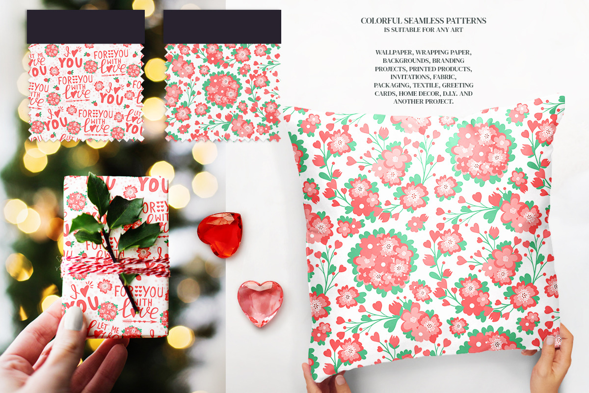 Valentines Element Seamless Pattern, a Decorative Illustration by Diana Kovach (Photo 4 of 9)
