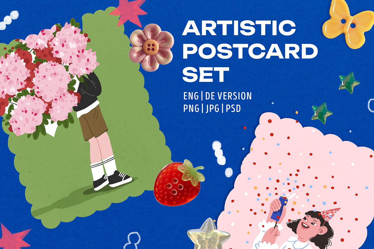 Aesthetic Birthday Cards ENG/GER, a Decorative Illustration by Schumacher Shop (Photo 2 of 18)