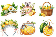 Lemon Clipart Summer Fashion Cottage, an Illustration by Watercolor design (Thumbnail 2 of 4)