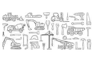 Doodle construction transport, an Illustration by Valerie Bodnar