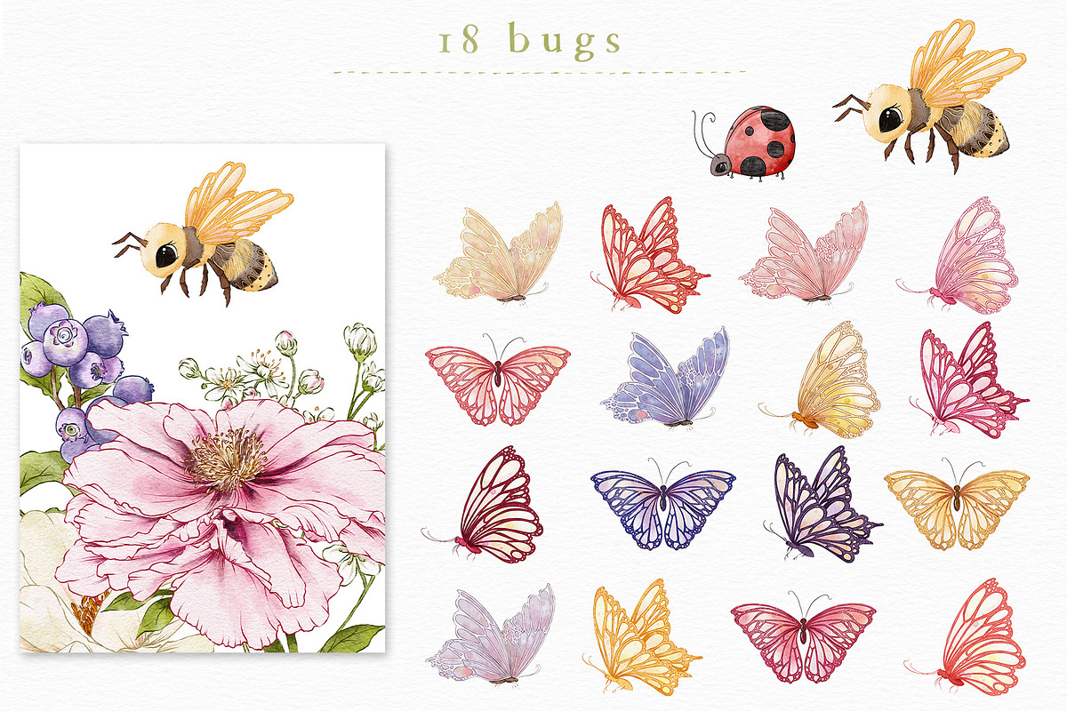 Cute Mice & Friends Clipart Set, an Animal Illustration by Pretty Little Lines (Photo 9 of 13)