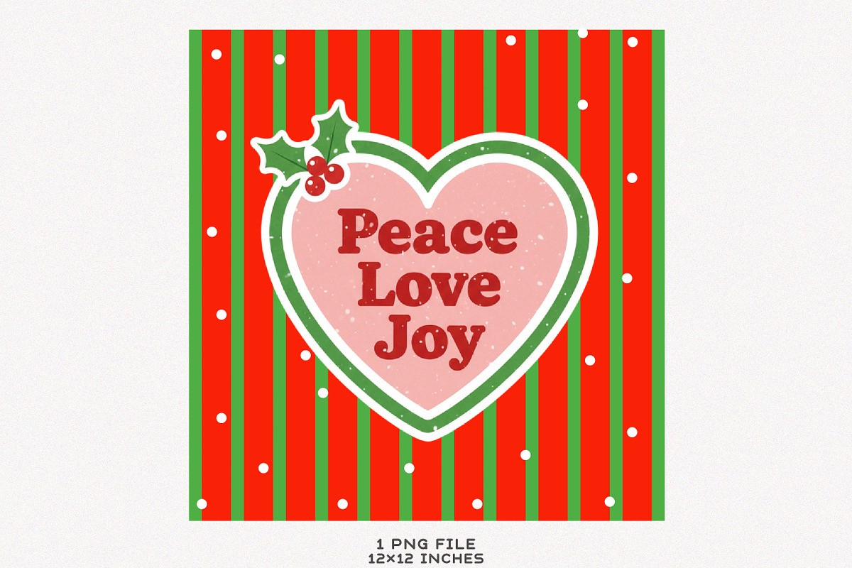 Christmas Wall Art Peace Love Joy, an Illustration by SinaCreation (Photo 7 of 7)