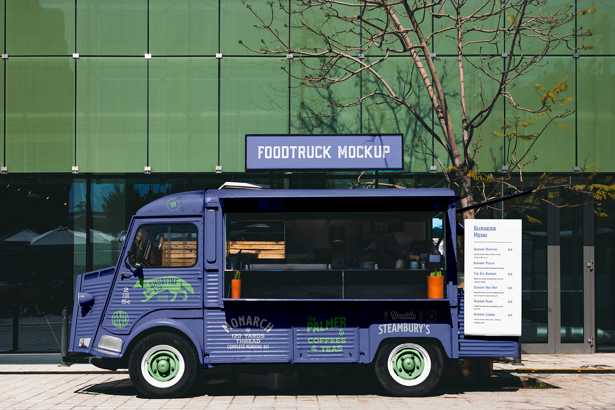 Vintage Food Truck Mockup, an Advertising Mockup by Mocklux (Photo 1 of 2)