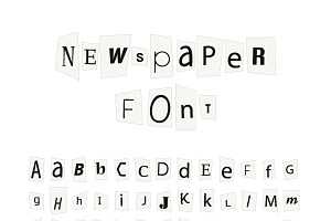 Black Newspaper Letters Font