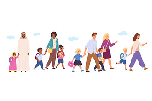 Parents with children coming, an Object Illustration by YummyBuum