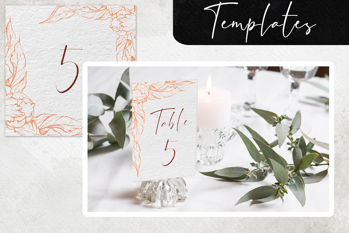 Peach fuzz wedding: Delicate peonies, a Stationery Template by MsFlaffy (Photo 5 of 5)