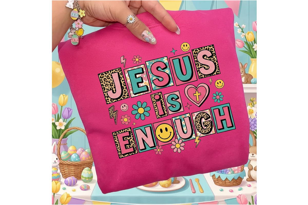 Jesus is Enough PNG,Christian Retro, an Illustration by Designking (Photo 2 of 6)